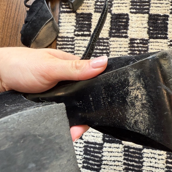 YSL Black Velvet Platform Heels 37 - Picture 11 of 12